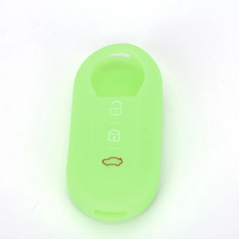 3 Buttons Silicone Car Key Case Cover For Fiat 500 Flip Folding Remote Key Shell For Fiat Punto Panda Car Accessories