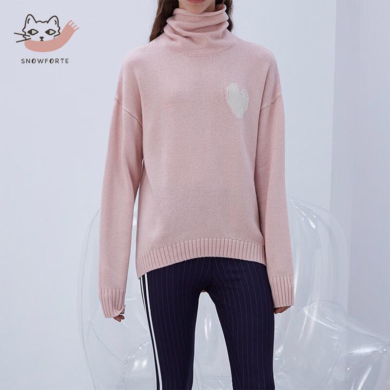 Snooford Women's Cashmere Blend Relaxed Turtleneck Sweater