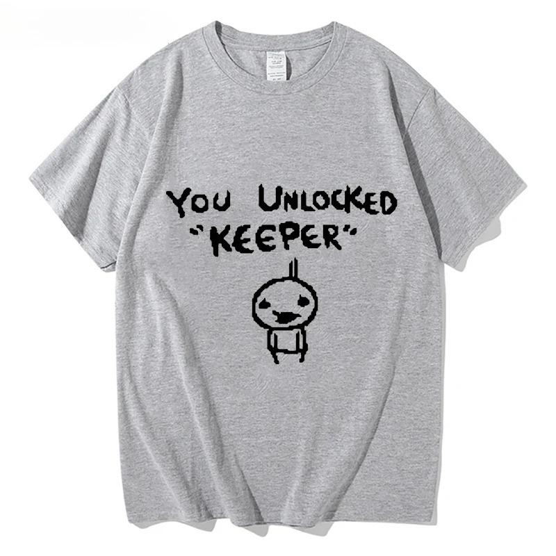 Hip Hop Binding of Isaac Print Tshirt Unisex Women Oversized You Unlocked Keeper T Shirt Cotton Tee Hip Hop Tshirt Tops Streetwear
