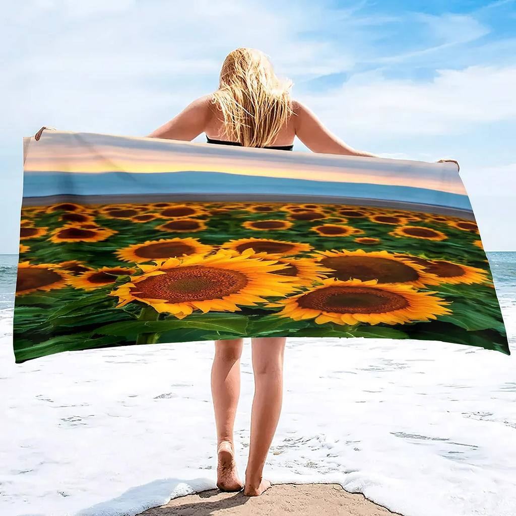 Sunflower Oversized Sand Free Beach Towel Large Quick Dry Beach Towels Bath Beach Pool Gym Travel Bath Towel for Swimming Sports