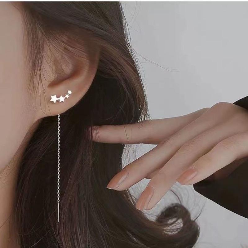 

The Small Star Titanium Steel Ear Wire Female Summer Small Fresh Temperament High-grade Feeling Ear Stud Minority Gentle Drop
