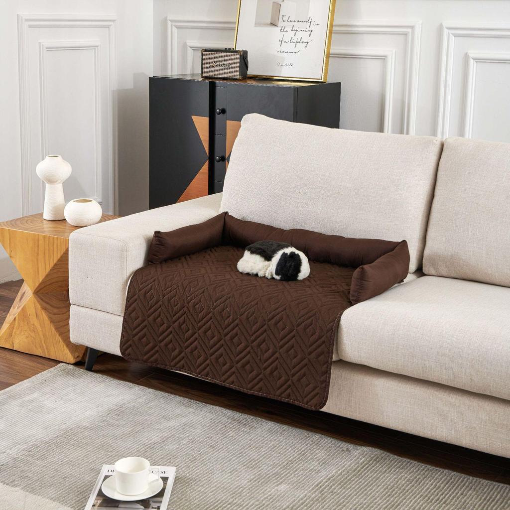 Waterproof and Moisture-Proof Pet Sofa Cushion with Pillow - Nesting Sleeping Pad for Pets