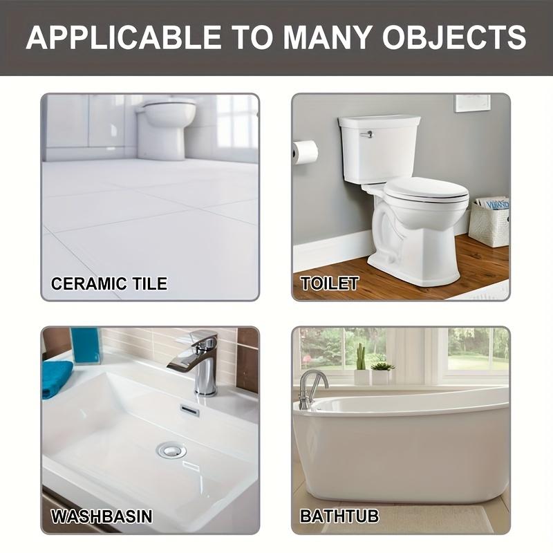 1Pc White Waterproof Ceramic Adhesive for Repairing Tiles, Bathtubs, and Sinks - Mold-Resistant and Effective On Porcelain Cracks