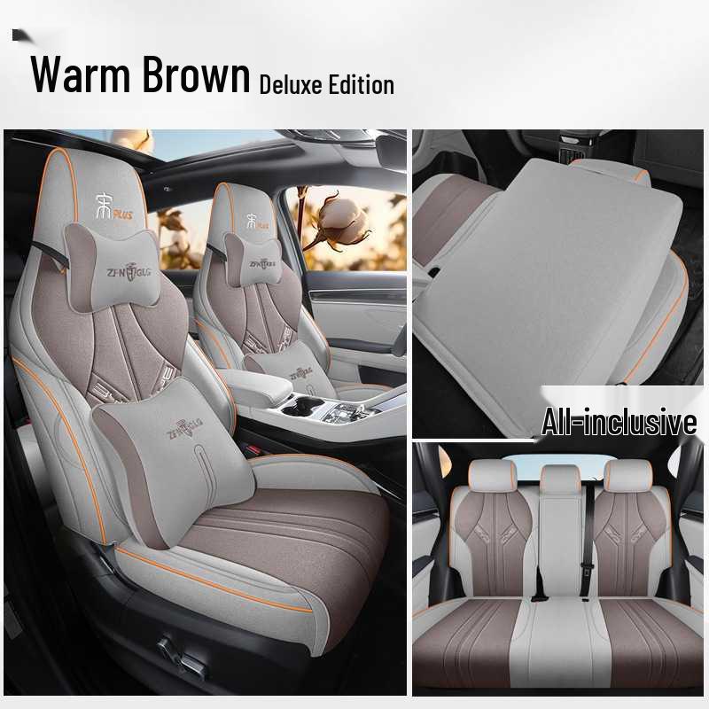 BYD Song Plus EV All-Season Linen Seat Covers - Full Coverage Cotton Blend Cushions