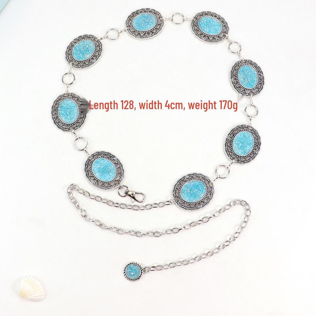 Damen Ethno-Stil Schmetterling Taillenkette: Modischer Metallgürtel für Rock oder Kleid