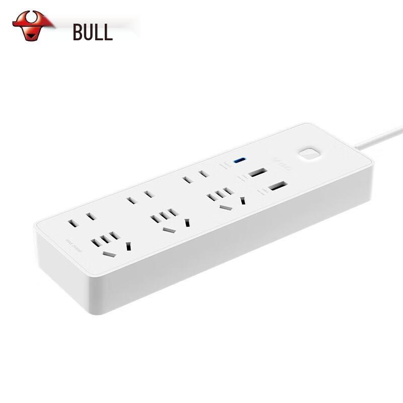 Bull 65W PD Fast Charging Power Strip with Type-C, USB & 6 Outlets CN plug (adapter included)