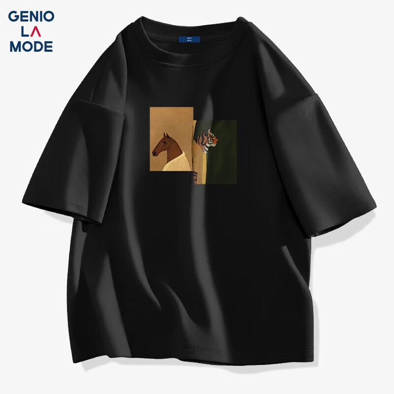 GENIOLAMODE Men s Pure Cotton Print T-Shirt 3XL