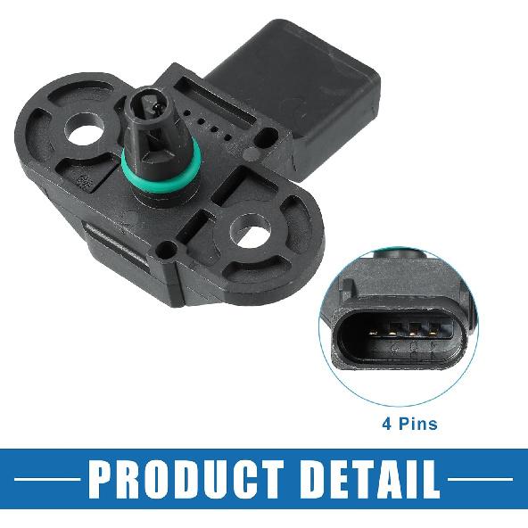 Manifold Absolute Pressure Sensor No.03C906051 Durable MAP Intake Manifold Absolute Pressure Sensor for Volkswagen Beetle 2.5L 5 Cylinder A/T Base