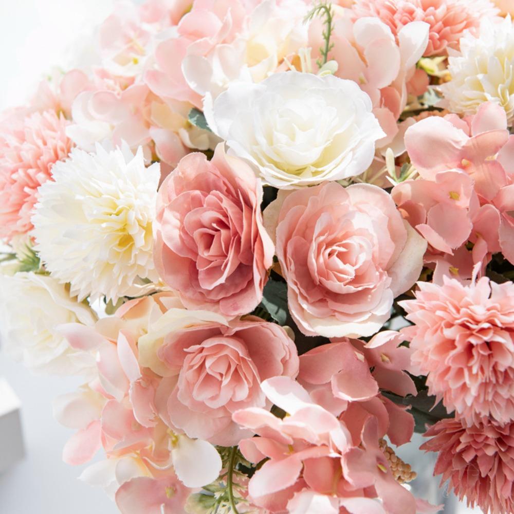 Simulated Silk Roses Daisy Bouquet Rose Vases Decorative Fake Hydrangea  For Vases