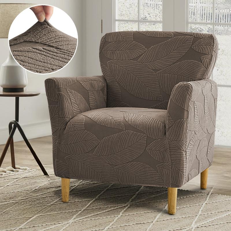 

Leaf Jacquard Single Armchair Covers Stretch Durable Tub Sofa Cover Four Seasons Universal Protective Case for Living Room Decor