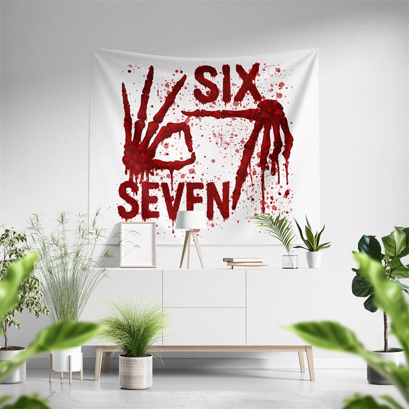 Aertemisi Spooky Halloween 67 Skeleton 67 Hand Tapestry Wall Hanging Art for Bedroom Living Room College Dorm Party Backdrop