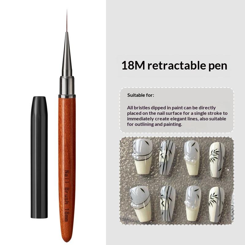 Nail Art Liner Brush Detail Brush Wood Handle Drawing Painting Pen UV Gel Extension Carving Pen Manicure Tool