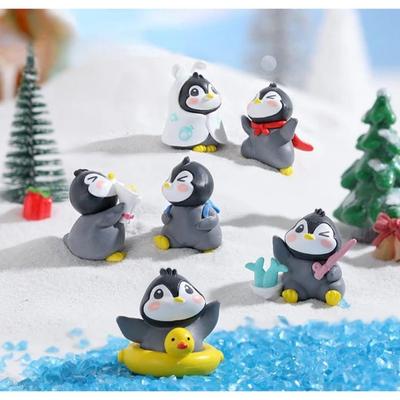 Ensemble de 6 Pièces Décorations Miniatures Pingouin pour Cadeau Unique, Maison, Salon, Bureau, Décoration de Restaurant, Pièce d'Exposition, Articles de Décoration Parfaits pour la Saint-Valentin