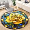 1pc Rose Window Office Round Area Rug,  Mat Suitable For Office, Under Office Chairs Bedroom Living Room Home Decor, Room Deco