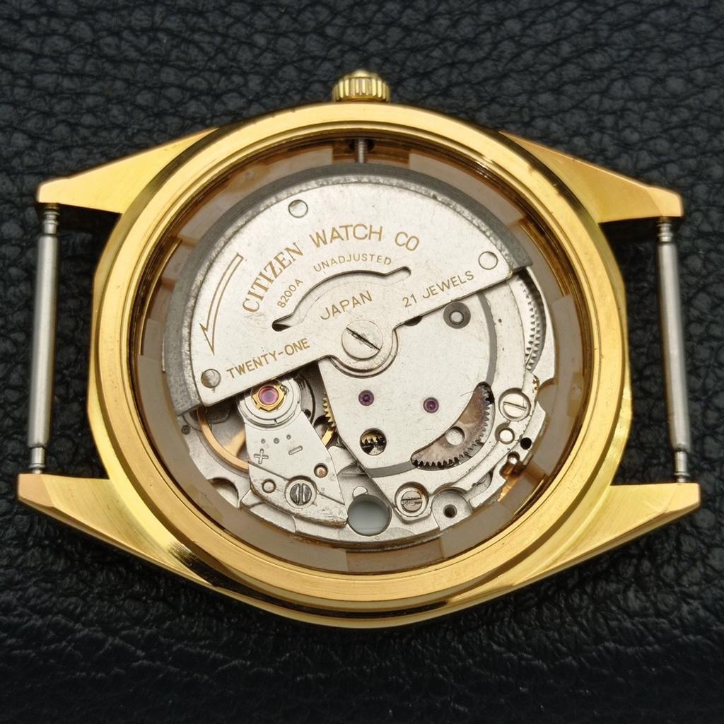 VINTAGE REFURBISHED CITIZEN AUTOMATIC 8200 JAPAN MENS GOLDEN WATCH A436323-2 R128-a436323
