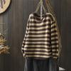 Striped Sweater Women's Loose Autumn Retro Bottoming Sweater Women's Top