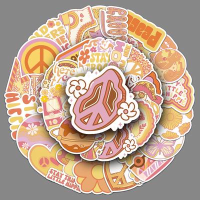 50 Pegatinas Graffiti Hippie Personalizadas Boho Decorativas para Carcasa de Teléfono Móvil, Maleta