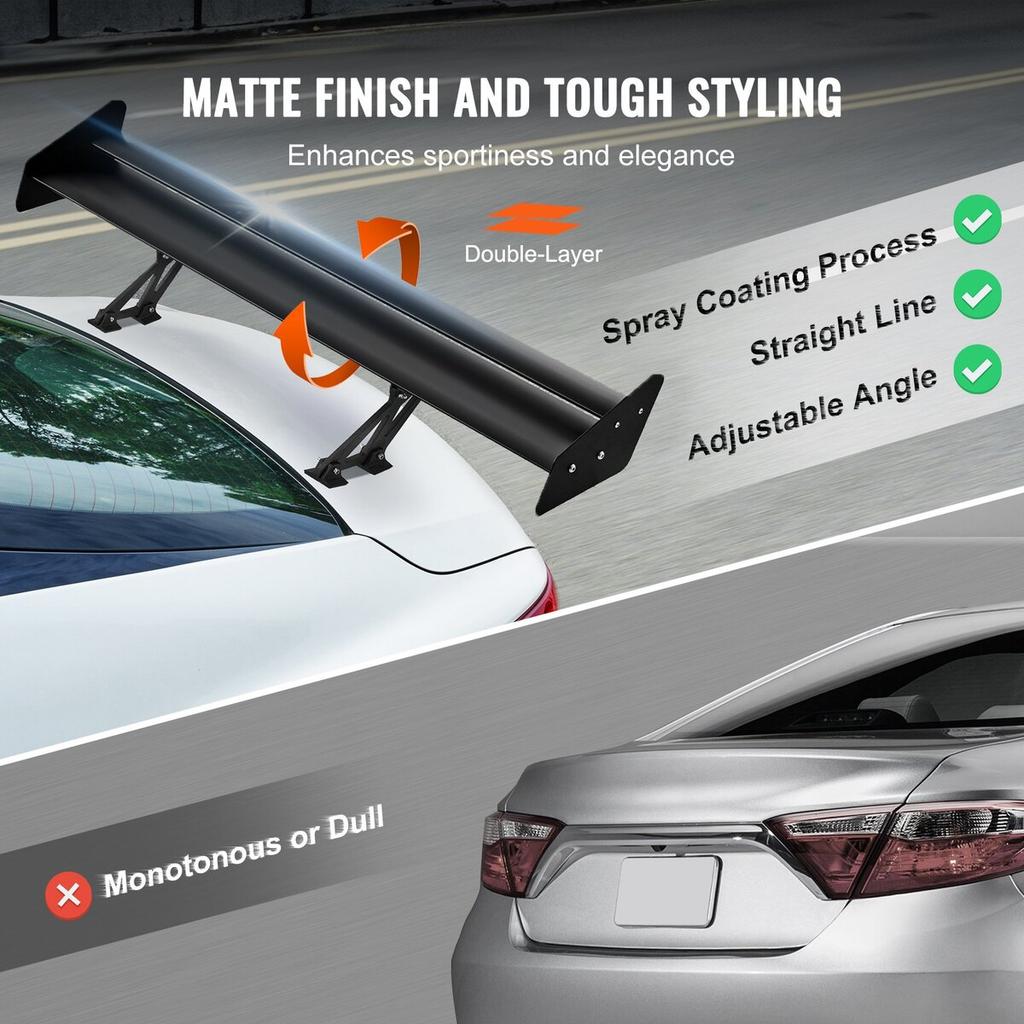 Universal Rear Spoiler GT Style Adjustable Trunk Wing Car Racing 53.1''