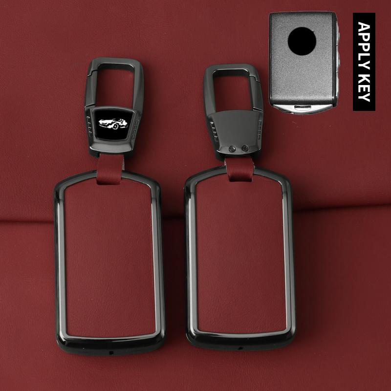 Metal Leather Car Key Case Cover For Volvo S60 S90 Xc40 Xc60 Xc90 V60 V90 C40 Polestar 1 Polestar 2 Protector Protector Keychain