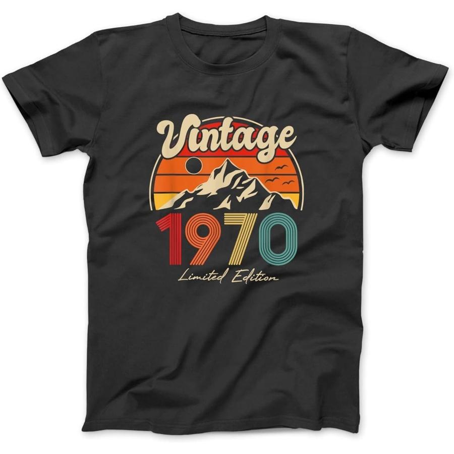 Vintage 1970 Limited Edition Sunset Retro Men 1970 Birthday T-Shirt BLK Men Women Unisex Longsleeve Tanktop, Hoodie S