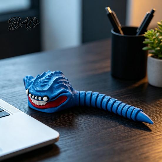 Fun Desk Accessory 3D Printed Sea Monsters Ornament, Flexible Articulated Action Figure, Fantasy Ocean Creature Deep Statue for Decor And Collectible