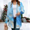 Women's Watercolor Fluid 3D Print Long Sleeve Open Front Cardigan, Casual Loose Fit Lightweight Street Style Outerwear