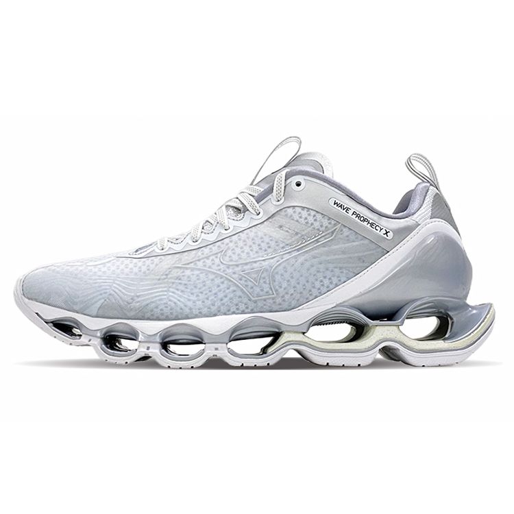Mizuno Pro Wave Prophecy 10 Прочные Нескользящие Амортизирующие Низкие Беговые Кроссовки Унисекс Белый Серебристый J1GC210069 41