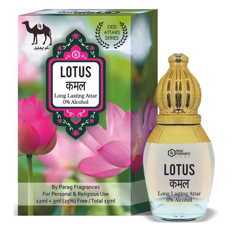 Parag Fragrances Desi Attar Series 12ml + 3ml Free / 15ml (Natural & Long Lasting Fragrance) Alcohol Free Attar/Itra For Personal & Religious Us