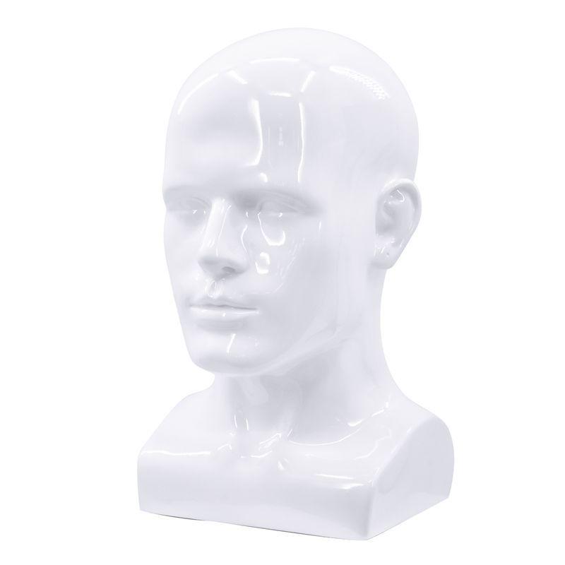 Men's Mannequin Head with Shoulder for Displaying Hats, Masks, and Glasses