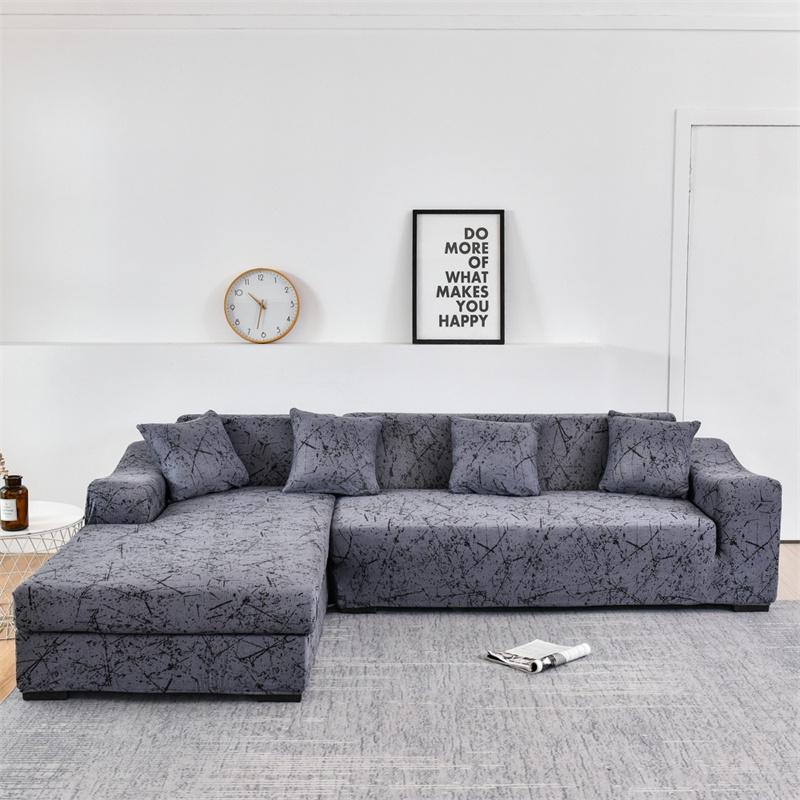 Geometric Elastic Sofa Cover Slipcovers L-Shaped Corner Sofa Couch Cover Armchair Sofa Cover 1/2/3/4 Seater for Living Room 1PC