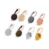Runde französische Klappbrisur Ohrringfassung Rohling Ohrringbasis Cameo-Fassungen Tablett 8 10 12 14 16 18 20 25 mm DIY Schmuckherstellung