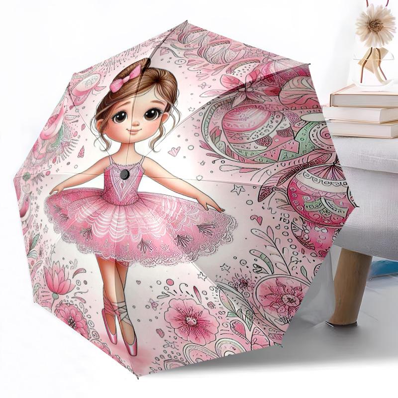 Dance Portable Automatic Umbrella Compact & Durable 8-Rib Design Compact Design Travel Essential Elegant Women's Umbrella