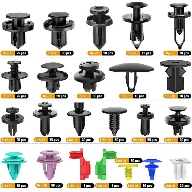680/725 Pcs Set Car Fastener Clips Fender Rivet Clips Car Body Bumper Rivet Auto Door Closer Pin Removing Retainer Rivet Screw