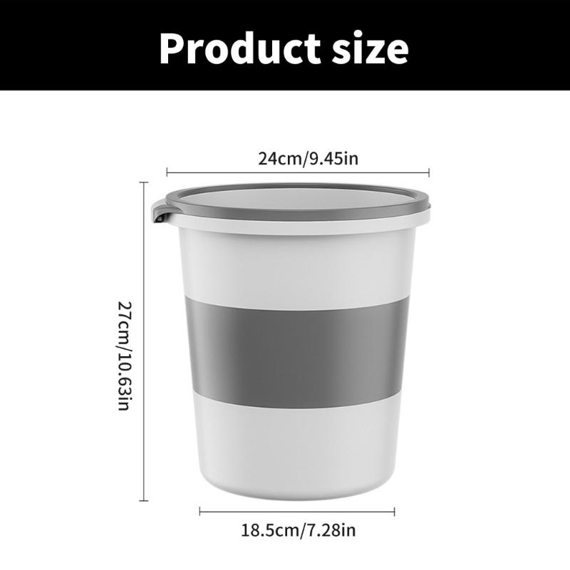Bathroom Trash Can,Bathroom Garbage Can,Plastic Trash Bin Round Waste Basket for Bathroom,Bedroom,Office,Kitchen,Room