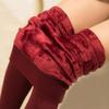 Women's High-Waisted Black Fleece-Lined Slimming Tights with Foot Stirrups for Autumn & Winter