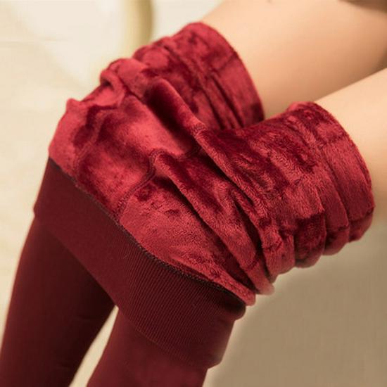 Women's High-Waisted Black Fleece-Lined Slimming Tights with Foot Stirrups for Autumn & Winter