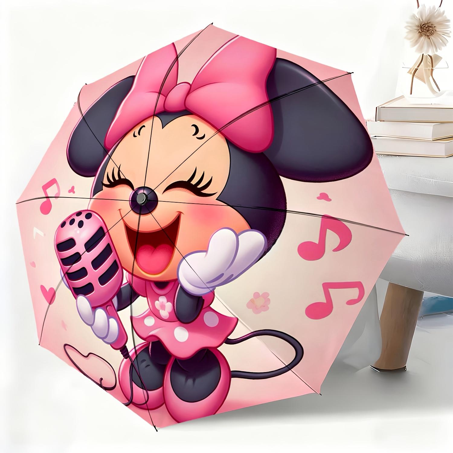 

1pc Disney Authorized Minnie Cartoon Automatic Umbrella | All-Weather, Portable Folding Umbrella, Ideal for Christmas and Birt (as the picture,Iron&8K)