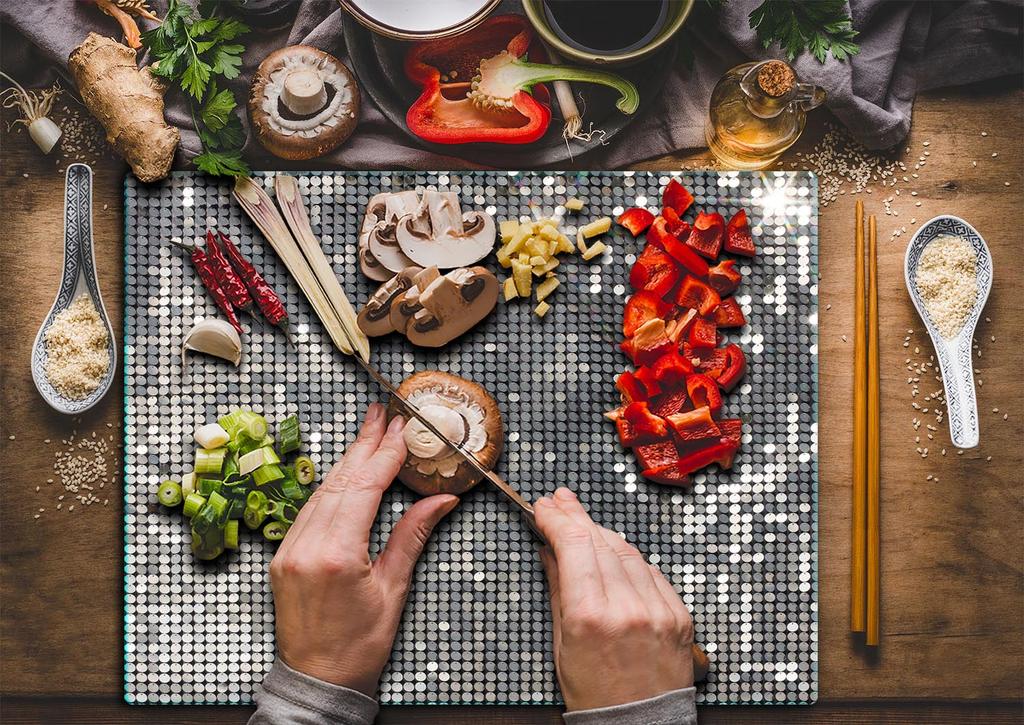 Glass Board Cutting Board 52X40 Silver