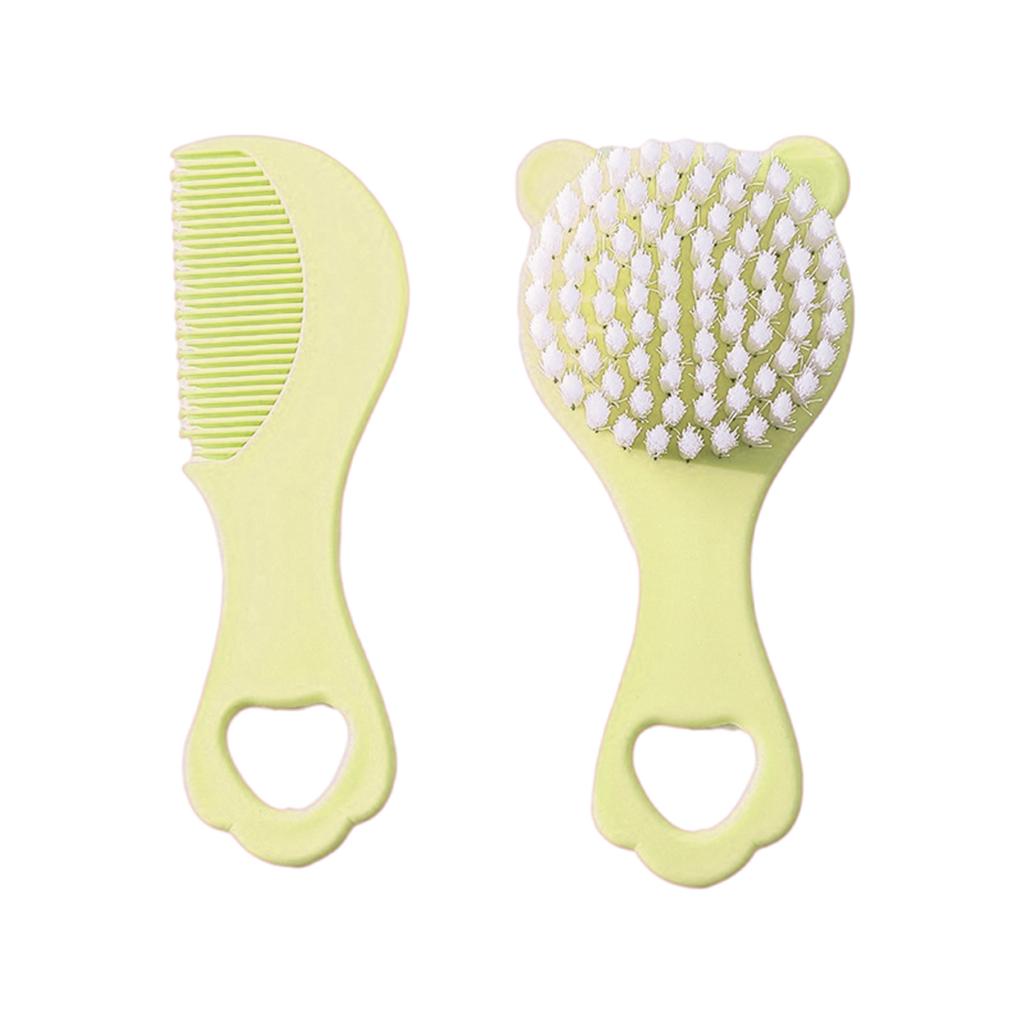 Infant Comb Kit with Hairbrush for Delicate Skin Feature Adorable Bear Pattern New Parents Essential Hair Care Supplies