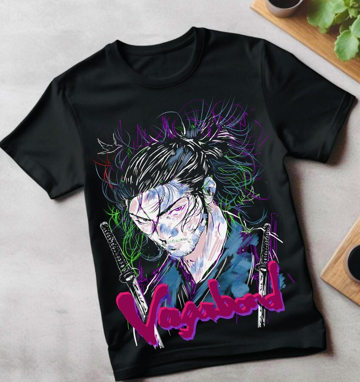 

Musashi Miyamoto Vagabond T-Shirt Mens Womens Tees Top Samurai Retro Vintage Matahachi Honiden XL