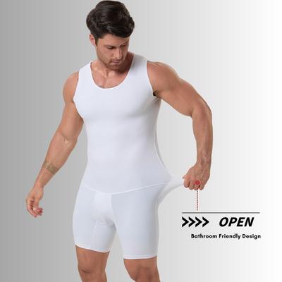 Men's Body Shaper Bodysuit Back Waist Opening Convenient Bathroom Use Tummy Control Thigh Shaping Compression Tops 5