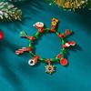 Christmas Snowflake Snowman Deer Tree Gingerbread Crutch Bell Wreath Pendant Crystal Rice Beaded Bracelets For Women Men Jewelry