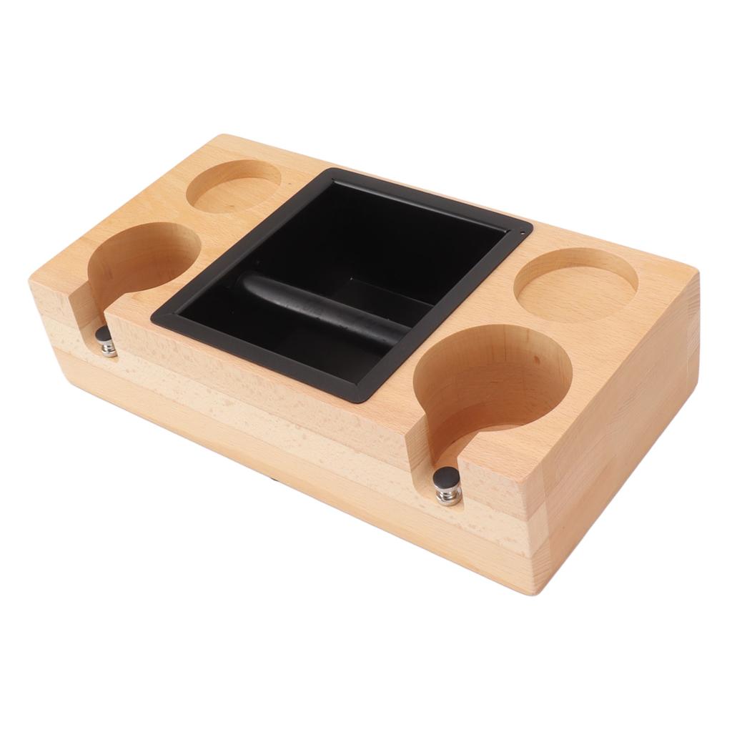 Coffee Tamping Stand Solid Color Beech Wood One Piece Coffee Tamper Holder Station for Home Milk