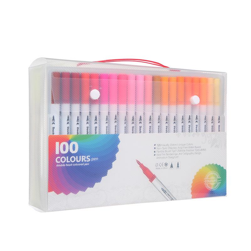 Washable Soft Tip Watercolor Markers - Double-Ended Paintbrush Pens Set for Kids