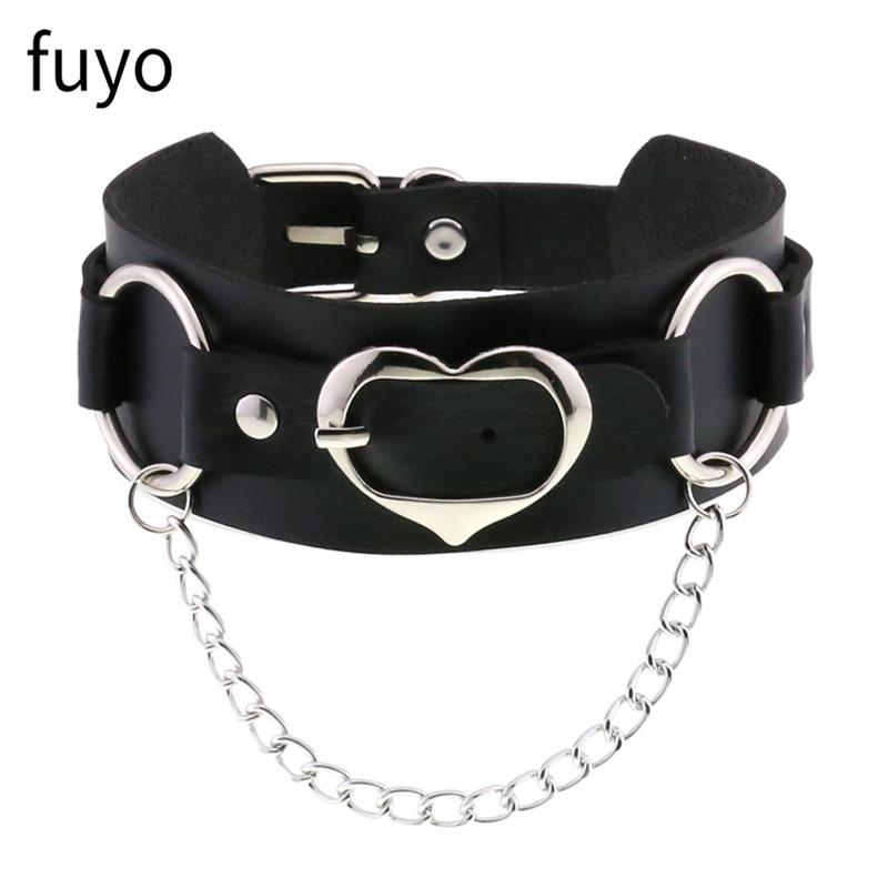Punk Black Bell Lock PU Leather Necklaces for Women Cosplay Rock Geometry Rivet Collar Choker Necklaces Festival Jewelry