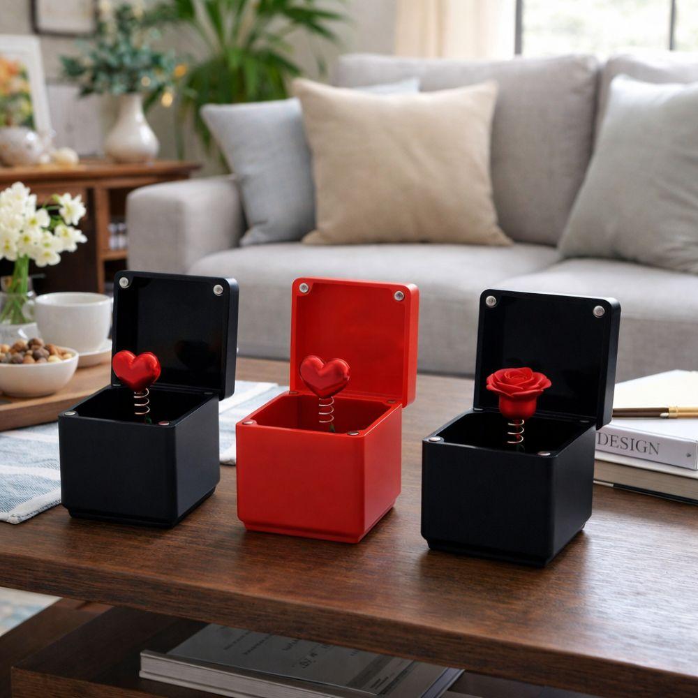 Creative 3D Printed Annoying Gift Box Pop-Up Novelty Prank Storage Box Red Heart Shape Funny Surprise Gift Box Valentine's Day