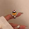 Spoon Mousse Cake Rings Open Jelly Finger Ring Fashion Adjustable Dessert Ring  Couples