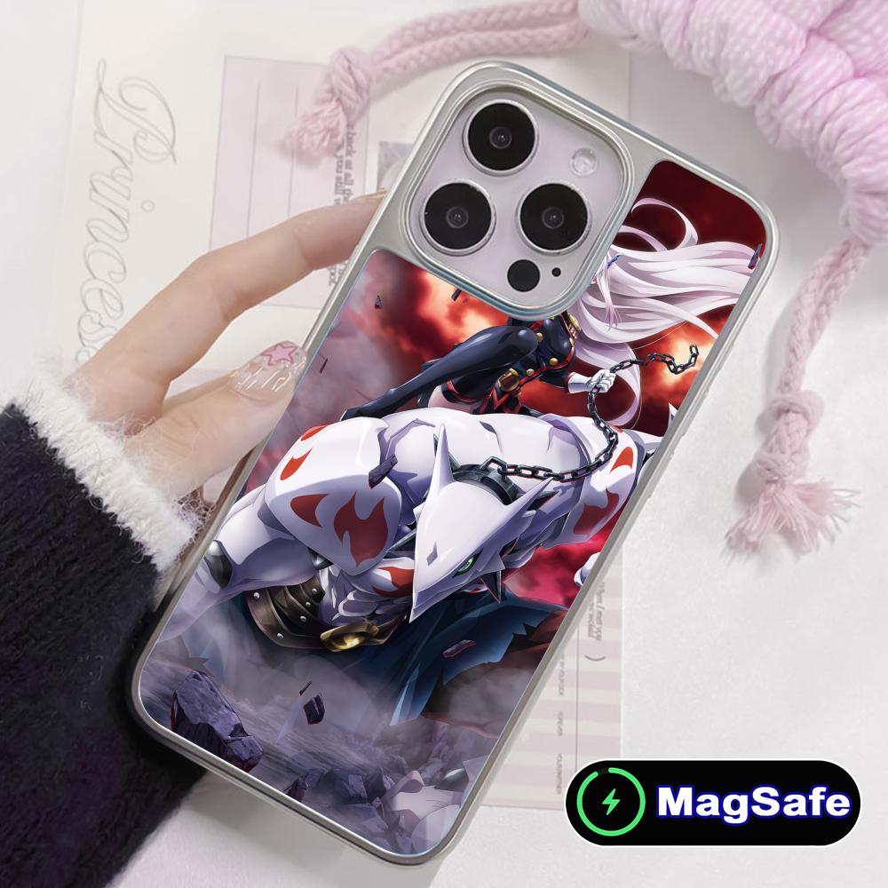 Mato seihei no slave Uzen Kyouka Phone Case for iPhone 17 16 15 14 13 12 11 Air Pro Max Plus Magsafe Silver Plating Cover