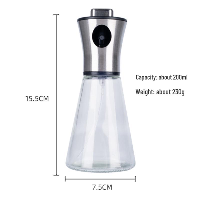 304 Stainless Steel Glass Oil Spray Bottle - Press for Controlled Oil Dispensing