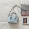Fashion Women's Cute Bow Handbag Kawaii Sweet Mini Tote Bag PU Leather Top Handle Crossbody Cellphone Purse for Daily